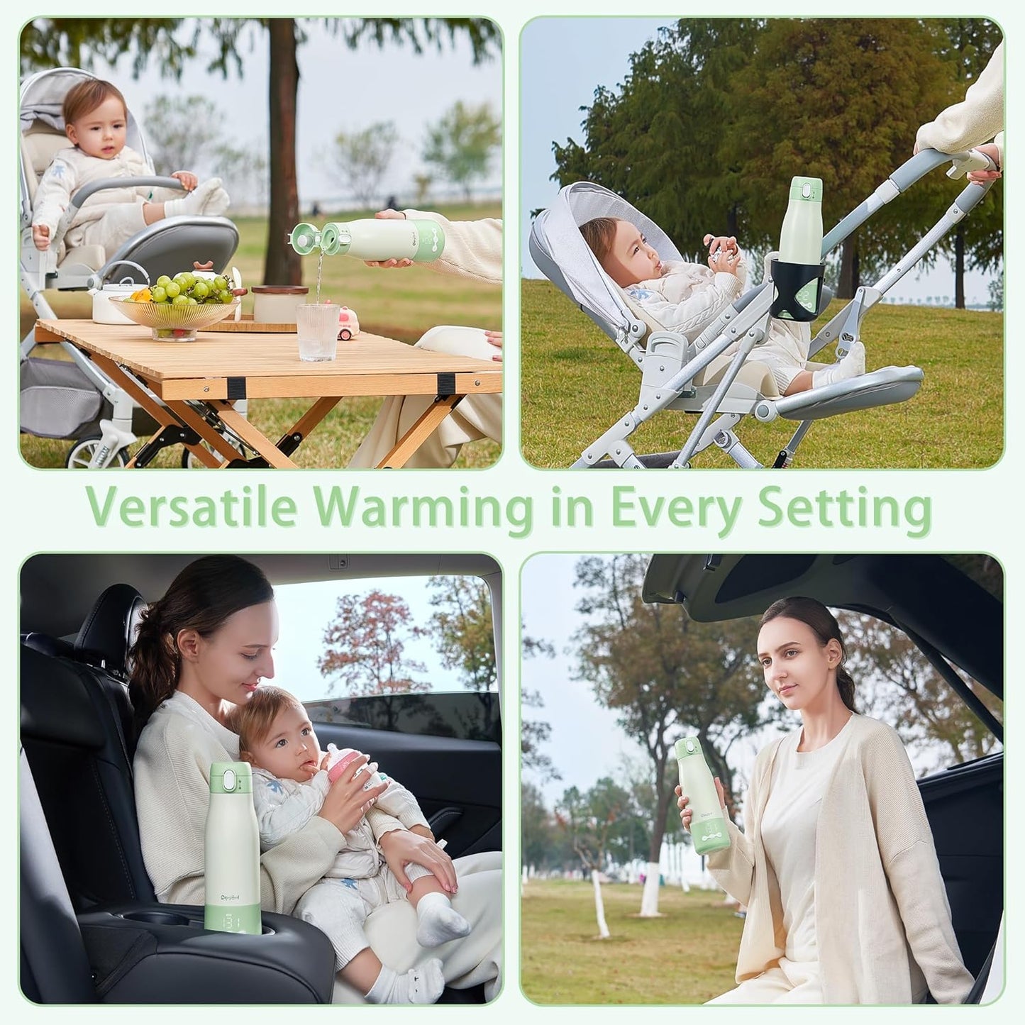 CapyBud Portable Bottle Warmer for Travel, 12 Oz Baby Bottle Warmer for Breast Milk Formula Water