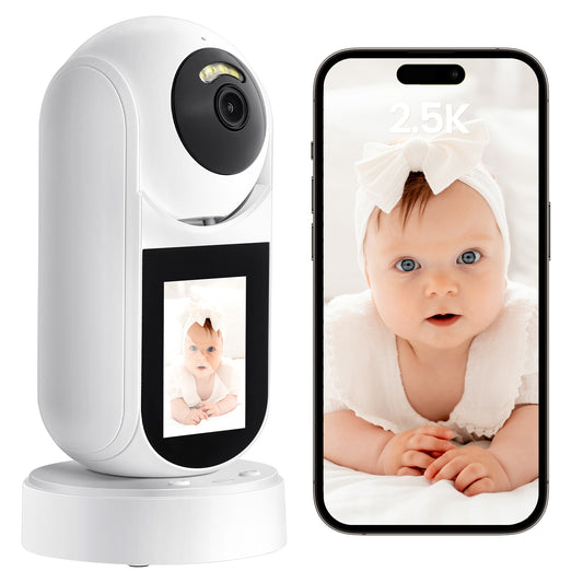 CapyBud 2.5K Camera for Home Security, 2.4 In HD 360-Degree Baby Monitor